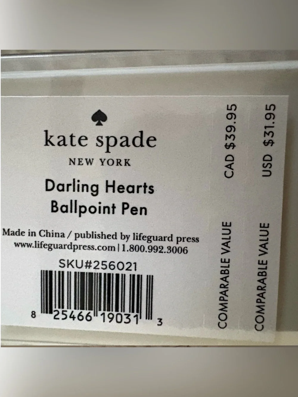 Kate Spade Darling Hearts Ballpoint Pen - NIB